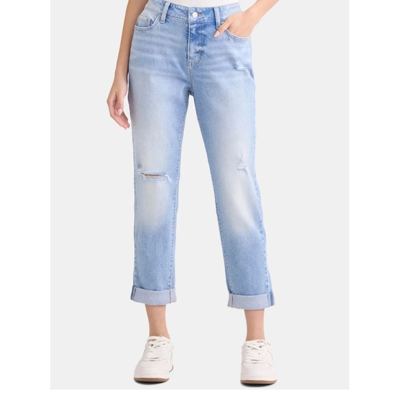 Time and Tru Women's Mid-Rise Boyfriend Jeans, 26" Inseam, Size 20, Relaxed Fit - Picture 1 of 5